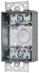 Cooper Crouse-Hinds - 1 Gang, (5) 1/2" Knockouts, Steel Rectangle Switch Box - 3" Overall Height x 2" Overall Width x 1-1/2" Overall Depth - Americas Industrial Supply