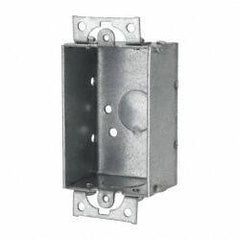 Cooper Crouse-Hinds - 1 Gang, (3) 1/2" Knockouts, Steel Rectangle Switch Box - 3" Overall Height x 2" Overall Width x 1-1/2" Overall Depth - Americas Industrial Supply