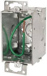 Cooper Crouse-Hinds - 1 Gang, (7) 1/2" Knockouts, Steel Rectangle Switch Box - 3" Overall Height x 2" Overall Width x 2-1/2" Overall Depth - Americas Industrial Supply