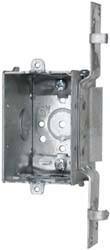 Cooper Crouse-Hinds - 1 Gang, (9) 1/2" Knockouts, Steel Rectangle Switch Box - 3" Overall Height x 2" Overall Width x 2-1/2" Overall Depth - Americas Industrial Supply