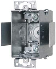 Cooper Crouse-Hinds - 1 Gang, (6) 1/2" Knockouts, Steel Rectangle Switch Box - 3" Overall Height x 2" Overall Width x 2-1/2" Overall Depth - Americas Industrial Supply