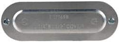 Cooper Crouse-Hinds - 1-1/4" & 1-1/2" Trade, Aluminum Conduit Body Cover Plate - Use with Series 5 Conduit Outlet Bodies - Americas Industrial Supply