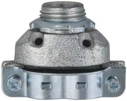 Cooper Crouse-Hinds - 3/8" Trade, Malleable Iron Threaded Angled FMC Conduit Connector - Noninsulated - Americas Industrial Supply