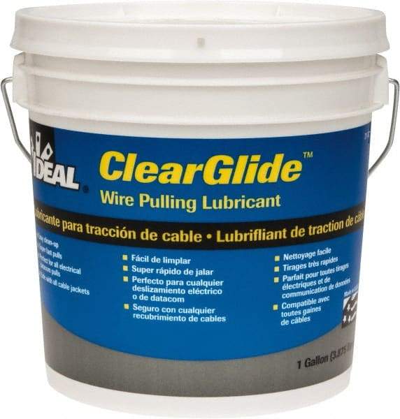 Ideal - 1 Gallon Pail, Clear Wire Pulling Lubricant Gel - 30 to 180°F, RoHS Compliant, UL Listed - Americas Industrial Supply