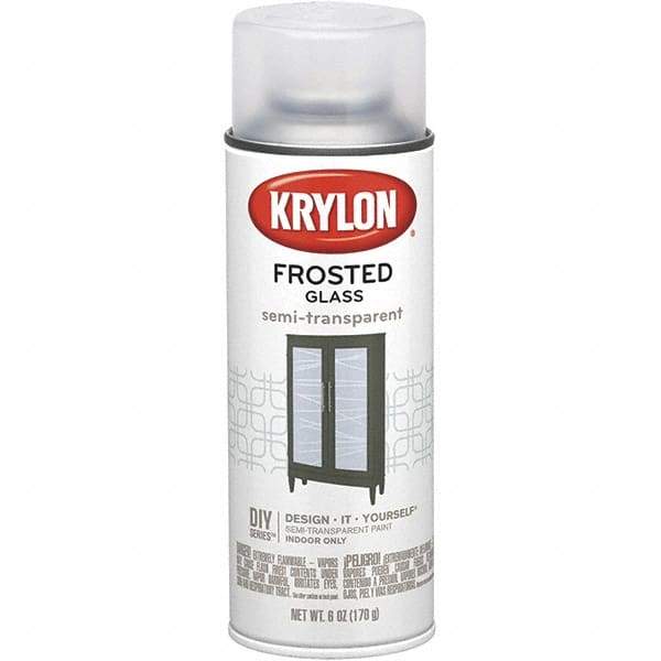 Krylon - Frosted Glass (Color), Frosted, Glass Frosting Spray Paint - 6 oz Container - Americas Industrial Supply