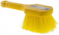 Rubbermaid - Synthetic Utility Scrub Brush - 8" OAL, Short Handle, Yellow, Plastic Block - Americas Industrial Supply