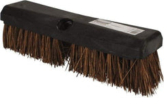 Rubbermaid - 2" Bristle Length, Palmyra Scrub Brush - 10" OAL, Tapered Handle, Brown, Plastic Block - Americas Industrial Supply