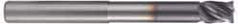 Accupro - 1/2", 4 Flute, Single End, Solid Carbide, 0.03" Corner Radius End Mill - 4" OAL, Right Hand Flute, 5/8" LOC, Right Hand Cut, 2-3/8" Extended Reach - Americas Industrial Supply