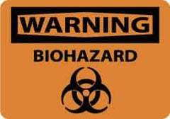 NMC - "Warning - Biohazard", 10" Long x 14" Wide, Aluminum Safety Sign - Rectangle, 0.04" Thick, Use for Hazardous Materials - Americas Industrial Supply
