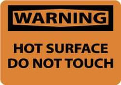 NMC - "Warning - Hot Surface - Do Not Touch", 10" Long x 14" Wide, Rigid Plastic Safety Sign - Rectangle, 0.05" Thick, Use for Accident Prevention - Americas Industrial Supply