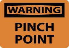 NMC - "Warning - Pinch Point", 10" Long x 14" Wide, Aluminum Safety Sign - Rectangle, 0.04" Thick, Use for Accident Prevention - Americas Industrial Supply