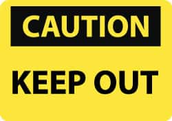 NMC - "Caution - Keep Out", 14" Long x 20" Wide, Rigid Plastic Safety Sign - Rectangle, 0.05" Thick, Use for Accident Prevention - Americas Industrial Supply