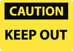 NMC - "Caution - Keep Out", 20" Long x 28" Wide, Aluminum Safety Sign - Rectangle, 0.04" Thick, Use for Accident Prevention - Americas Industrial Supply