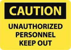 NMC - "Caution - Safety Glasses Required Beyond This Point", 20" Long x 28" Wide, Aluminum Safety Sign - Rectangle, 0.04" Thick, Use for Accident Prevention - Americas Industrial Supply