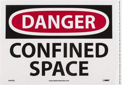 NMC - "Danger - Confined Space", 10" Long x 14" Wide, Pressure-Sensitive Vinyl Safety Sign - Rectangle, 0.004" Thick, Use for Accident Prevention - Americas Industrial Supply