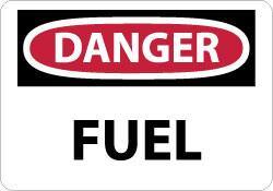 NMC - "Danger - Fuel", 10" Long x 14" Wide, Pressure-Sensitive Vinyl Safety Sign - Rectangle, 0.004" Thick, Use for Hazardous Materials - Americas Industrial Supply
