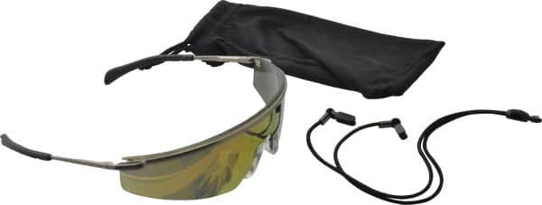 MCR Safety - Fire Lenses, Framed Safety Glasses - Scratch Resistant, Platinum Metal Frame, Size Universal, Wrap Around - Americas Industrial Supply