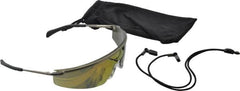MCR Safety - Fire Lenses, Framed Safety Glasses - Scratch Resistant, Platinum Metal Frame, Size Universal, Wrap Around - Americas Industrial Supply