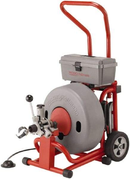 Ridgid - Electric Battery Drain Cleaning Machine - For 3" to 6" Pipe, 5/8" x 100' Cable, 285 Max RPM - Americas Industrial Supply