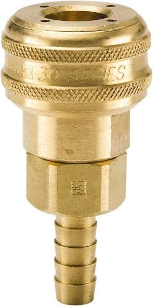 Parker - Hose Barb Industrial Pneumatic Hose Coupler - Brass, 3/8" Body Diam, 3/8" Hose ID - Americas Industrial Supply