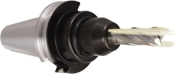 Techniks - CAT40 Taper Shank 1/4" Hole End Mill Holder/Adapter - Americas Industrial Supply