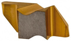 Tool-Flo - 2031FLR Grade GP3, 1.57mm Cutting Width Carbide Grooving Insert - 2.79mm Max Depth of Cut, Left Hand, 0.031" Corner Radius, TiN Finish - Americas Industrial Supply