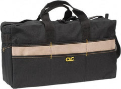 CLC - 17 Pocket Black & Khaki Polyester Tool Bag - 18" Wide x 7" Deep x 9" High - Americas Industrial Supply