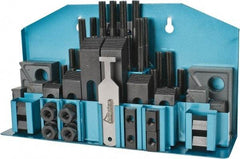 Gibraltar - 52 Piece Fixturing Step Block & Clamp Set with 1" Step Block, 9/16" T-Slot, 1/2-13 Stud Thread - 7/8" Nut Width, 3, 4, 5, 6, 7 & 8" Stud Lengths - Americas Industrial Supply
