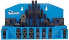 Gibraltar - 52 Piece Fixturing Step Block & Clamp Set with 1" Step Block, 7/16" T-Slot, 3/8-16 Stud Thread - 11/16" Nut Width, 3, 4, 5, 6, 7 & 8" Stud Lengths - Americas Industrial Supply