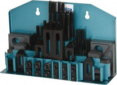Gibraltar - 52 Piece Fixturing Step Block & Clamp Set with 1" Step Block, 1/2" T-Slot, 3/8-16 Stud Thread - 7/8" Nut Width, 3, 4, 5, 6, 7 & 8" Stud Lengths - Americas Industrial Supply