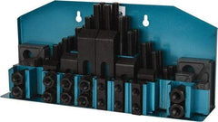 Gibraltar - 52 Piece Fixturing Step Block & Clamp Set with 25mm Step Block, 18mm T-Slot, M16x2.0 Stud Thread - 29mm Nut Width, 80, 110, 125, 150, 175 & 200mm Stud Lengths - Americas Industrial Supply