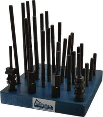 Gibraltar - 38 Piece, 3/8-16 Stud, 7/16" T Slot, T Nut & Stud Kit - 11/16" T-Slot Nut Width, 3, 4, 5, 6, 7, 8" Stud Lengths - Americas Industrial Supply