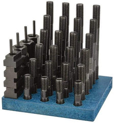 Gibraltar - 38 Piece, 3/4-10 Stud, 13/16" T Slot, T Nut & Stud Kit - 1-1/4" T-Slot Nut Width, 3, 4, 5, 6, 7, 8" Stud Lengths - Americas Industrial Supply