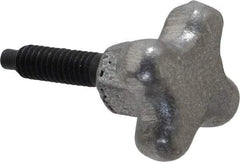 Gibraltar - 1/4-20 Lobed Shoulder Dog Point Tip Steel Thumb Screw - 1-3/4" OAL, 1-1/8" Head Diam x 3/4" Head Height, Black Oxide Finish - Americas Industrial Supply