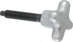 Gibraltar - 5/16-18 Lobed Shoulder Dog Point Tip Steel Thumb Screw - 2-5/8" OAL, 1-1/2" Head Diam x 7/8" Head Height, Black Oxide Finish - Americas Industrial Supply