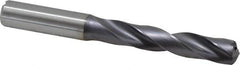 Kennametal - 1/2" 140° Solid Carbide Jobber Drill - TiAlN Finish, Right Hand Cut, Spiral Flute, Straight Shank, 4.8819" OAL, Standard Point - Americas Industrial Supply
