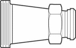 VNE - 2 x 1-1/2" Bevel Seat Style Sanitary Stainless Steel Pipe Concentric Reducer - Exact Industrial Supply