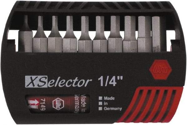 Wiha - 10 Piece Hex Drive Bit Set - Hex Point - Americas Industrial Supply