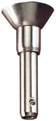 Jergens - 1/4" Diam, 1/2" Usable Length, Button Handle, Push Button Quick Release Pin - 1-3/4" Overall Length, Grade 17-4 Stainless Steel, Passivated Finish - Americas Industrial Supply
