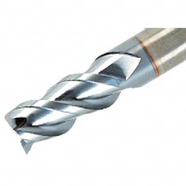 Iscar - 5/8", 1-1/4" LOC, 5/8" Shank Diam, 3-1/2" OAL, 3 Flute, Solid Carbide Square End Mill - Single End, TiAlN Finish, Spiral Flute, 45° Helix, Centercutting, Right Hand Cut, Right Hand Flute - Americas Industrial Supply