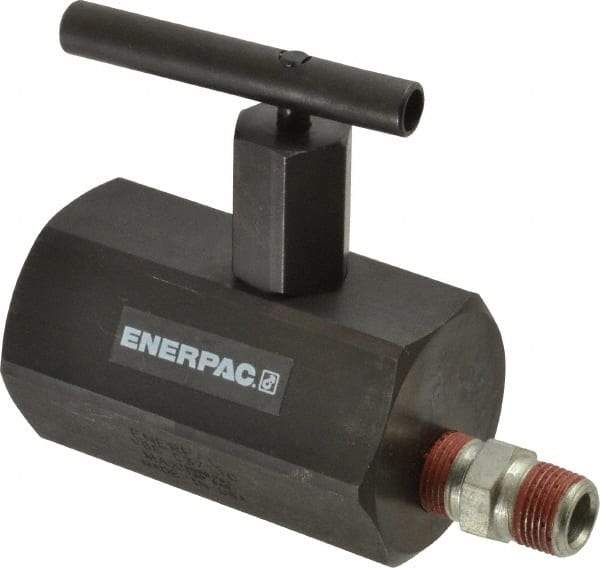 Enerpac - 3/8-18 Inlet Hydraulic Control Valve - 10,000 psi, 4" High x 2-1/4" Wide x 3-1/2" Long - Americas Industrial Supply