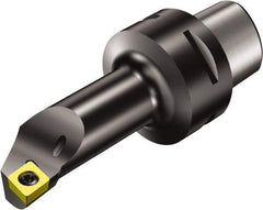 Sandvik Coromant - Right Hand Cut, Size C4, CCMT 3(2.5)2 Insert Compatiblity, Modular Turning & Profiling Cutting Unit Head - 27mm Ctr to Cutting Edge, 80mm Head Length, Through Coolant, Series CoroTurn 107 - Americas Industrial Supply