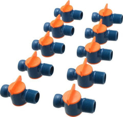 Loc-Line - 10 Piece, 1/2" ID Coolant Hose NPT Valve - Male to Female Connection, Acetal Copolymer Body, 1/2 NPT, Use with Loc-Line Modular Hose Systems - Americas Industrial Supply