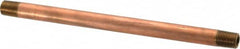 Merit Brass - 6" Long, 1/8" Pipe Threaded Brass Pipe Nipple - BSPT Thread, Red Brass - Americas Industrial Supply