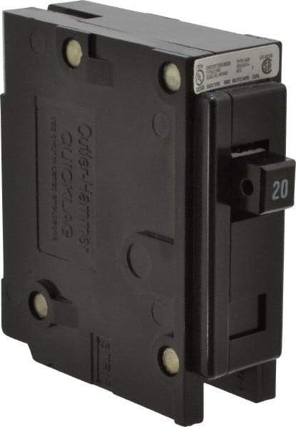 Eaton Cutler-Hammer - 20 Amp, 120/240 VAC, 24 VDC, 48 VDC, 80 VDC, 1 Pole, Plug In Miniature Circuit Breaker - Thermal Magnetic Trip, 14-4 AWG, 2-3/8 Inch Deep x 2-15/16 Inch High x 1 Inch Wide - Americas Industrial Supply