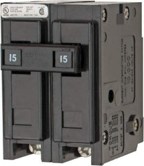 Eaton Cutler-Hammer - 15 Amp, 120/240 VAC, 24 VDC, 48 VDC, 80 VDC, 2 Pole, Plug In Miniature Circuit Breaker - Thermal Magnetic Trip, 14-4 AWG, 2-3/8 Inch Deep x 2-15/16 Inch High x 2 Inch Wide - Americas Industrial Supply