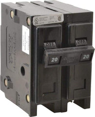 Eaton Cutler-Hammer - 20 Amp, 120/240 VAC, 24 VDC, 48 VDC, 80 VDC, 2 Pole, Plug In Miniature Circuit Breaker - Thermal Magnetic Trip, 10 kA Breaking Capacity, 14-4 AWG, 2-3/8 Inch Deep x 2-15/16 Inch High x 2 Inch Wide - Americas Industrial Supply