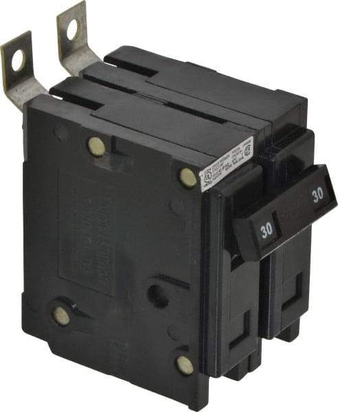 Eaton Cutler-Hammer - 30 Amp, 120/240 VAC, 2 Pole, Bolt On Miniature Circuit Breaker - Thermal Magnetic Trip, 14-4 AWG, 2-3/8 Inch Deep x 2-15/16 Inch High x 2 Inch Wide - Americas Industrial Supply