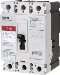 Eaton Cutler-Hammer - 125 Amp, 125 VDC, 240 VAC, 3 Pole, Molded Case Circuit Breaker - Thermal Magnetic Trip, 65 kA at 240 VAC Breaking Capacity, 4-4/0 AWG, 3-3/8 Inch Deep x 6 Inch High x 4-1/8 Inch Wide - Americas Industrial Supply