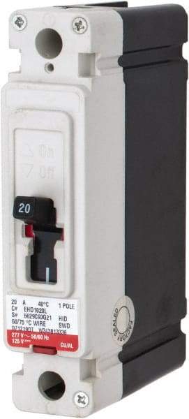 Eaton Cutler-Hammer - 20 Amp, 125 VDC, 240 VAC, 1 Pole, Molded Case Circuit Breaker - Thermal Magnetic Trip, 18 kA at 240 VAC Breaking Capacity, 14-1/0 AWG, 3-3/8 Inch Deep x 6 Inch High x 4-1/8 Inch Wide - Americas Industrial Supply